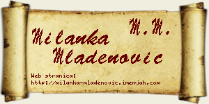 Milanka Mladenović vizit kartica